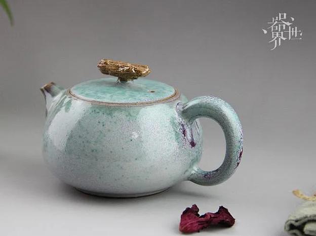 器世界 国瓷钧窑茶具#钧瓷茶壶 省级工艺美术大师靳林琳作品#(钧瓷