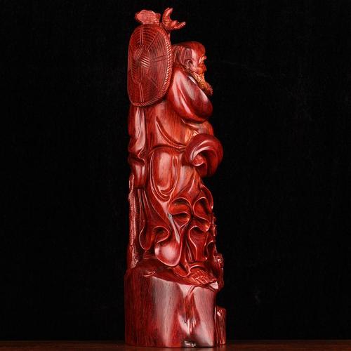 印度小叶紫檀达摩戏狮人物雕刻艺术品臻品收藏品